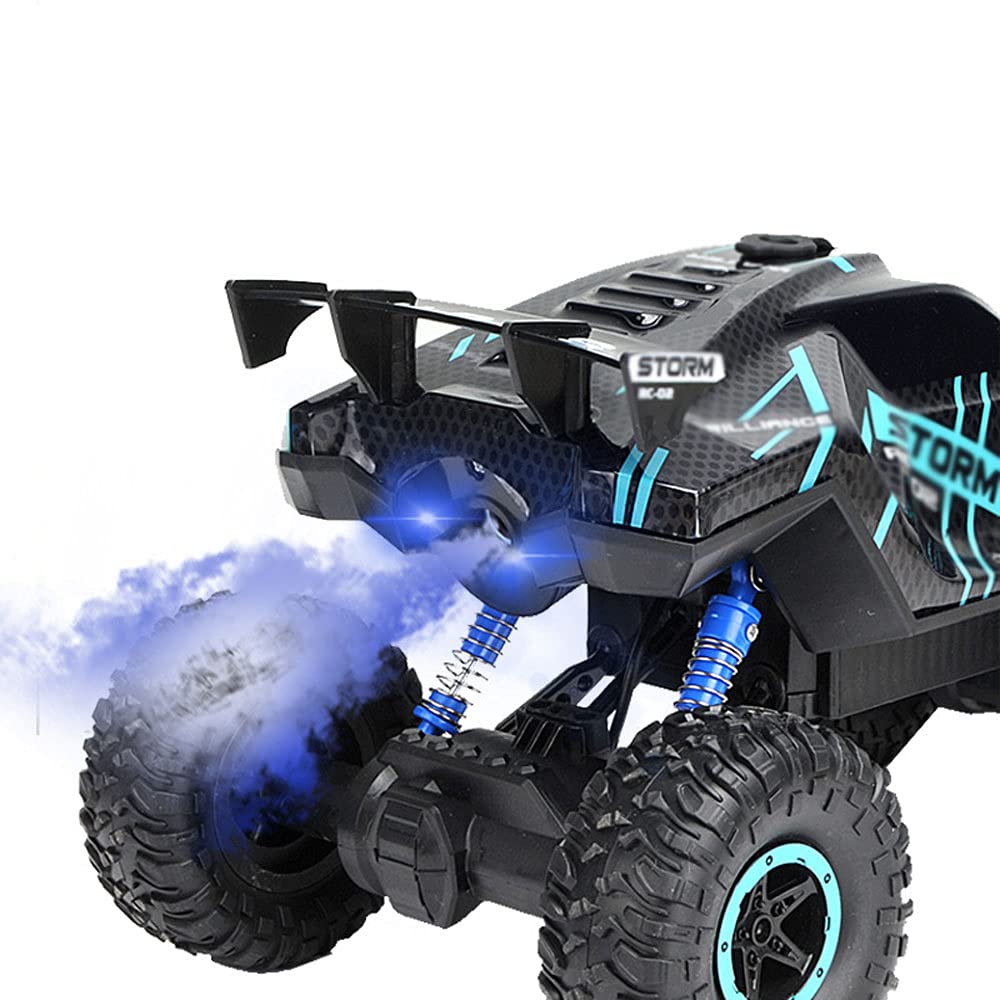 Rower Samochodowy Rc Z Napędem Na 4 Koła Atv Z Nadwoziem Z Pvc, Kolorowymi światłami I Funkcją Sprayu, Niezależnym Systemem Zawieszenia Do Zabawy W Terenie (Blue)