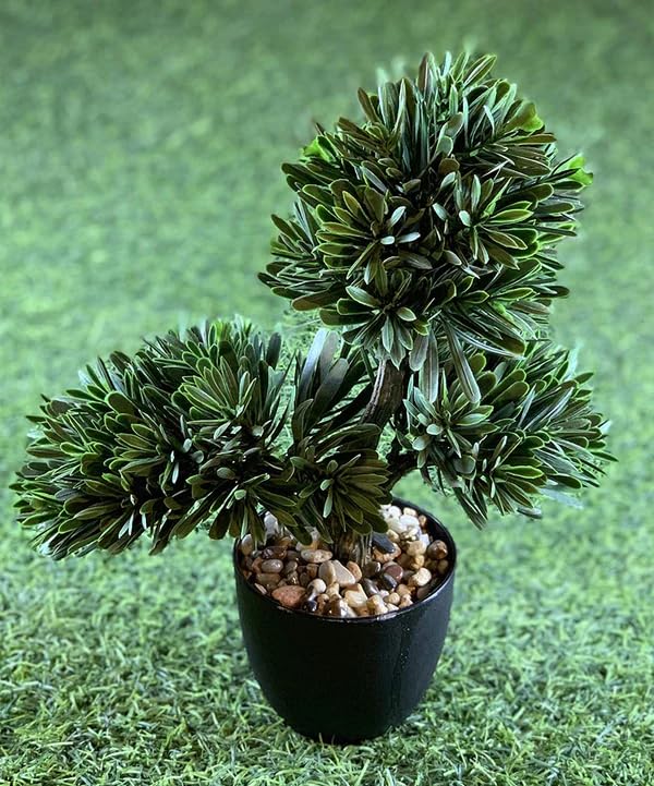 Savvy Bucket || Bonsai Wild Artificial Plant with Plastic Pot (Green Colour)