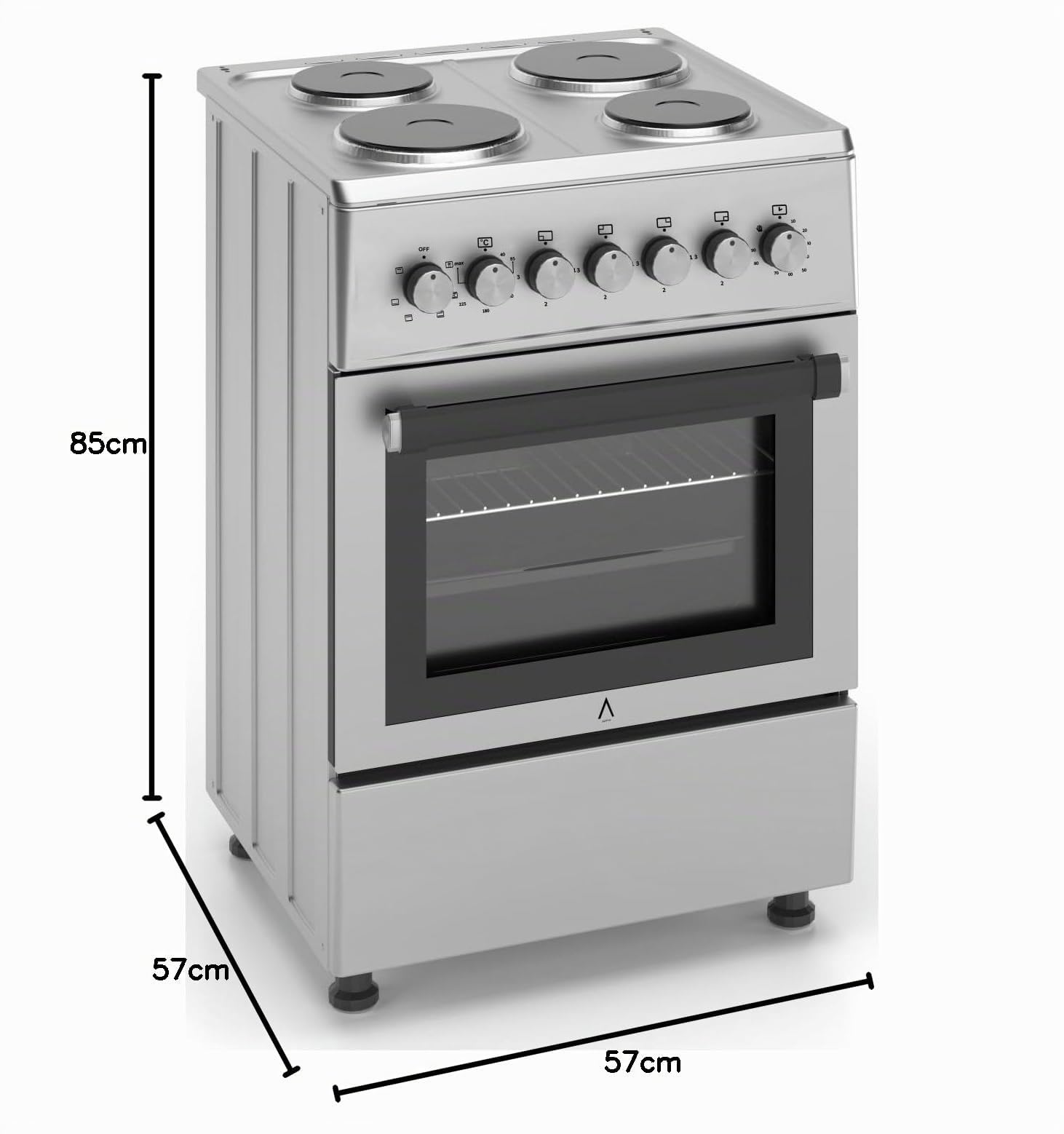 ALPHA Cocina Eléctrica VULCANO LUX-60E Inox, Horno 6 Funciones.