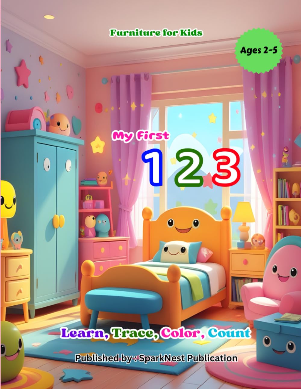 My First 123: Furniture Counting Book for Toddlers (Ages 2–5): Learn, Trace & Color Everyday Furniture | Early Number Learning for Toddlers & ... First 123 – Count, Learn & Color the Numbers)