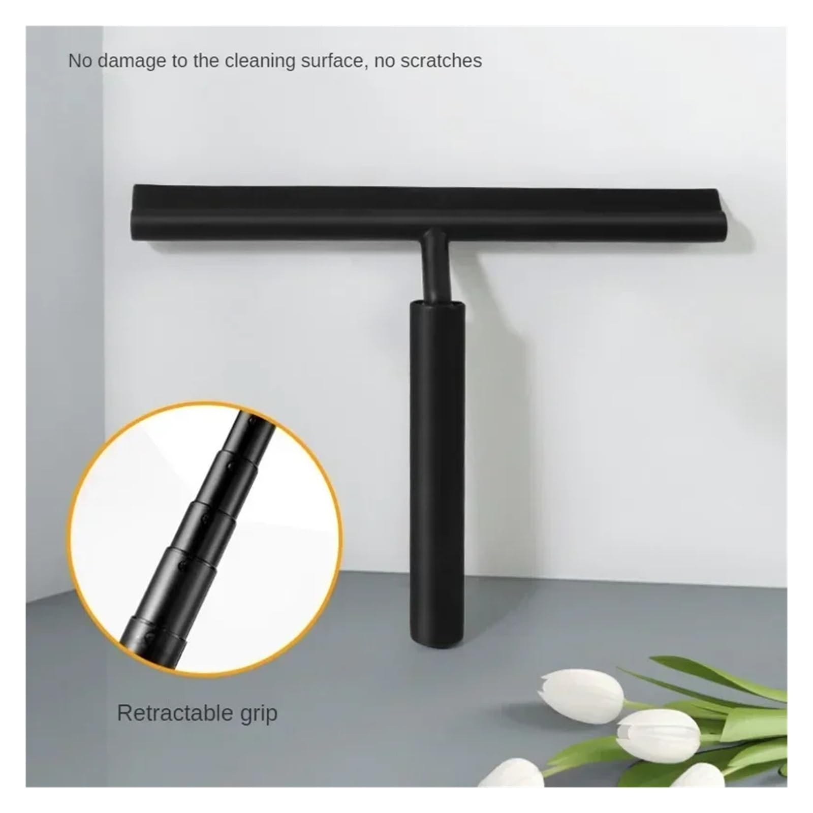Rasqueta Ducha Limpiador telescópico de Ducha for Puertas Vidrio, raspador con Soporte Largo, Limpiador Espejos baño, for Limpieza vidrios