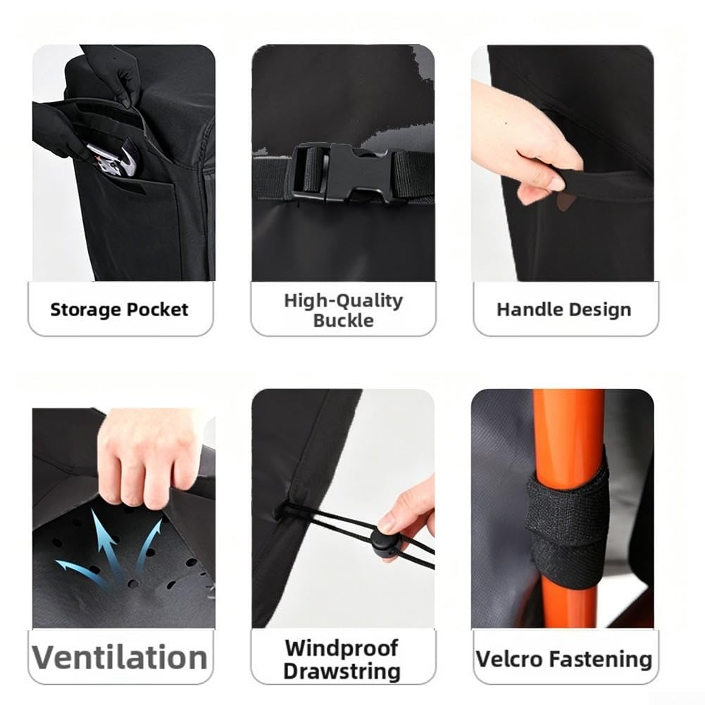 Funda Generador 600D Impermeable Exterior para lona UV para polvo Lluvia Viento Múltiples Tallas Negro(38 * 28 * 30”)