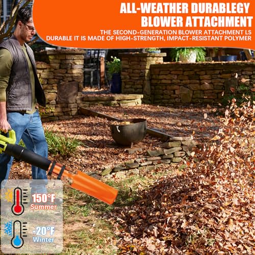 Leaf Blower Air Booster, Upgraded Leaf Blower Extension Booster Attachment, Airflow Amplifier Instantly Boosts Airflow, for Circular Nozzle Diameter of 2-4 inches, Orange - Thumbnail 6
