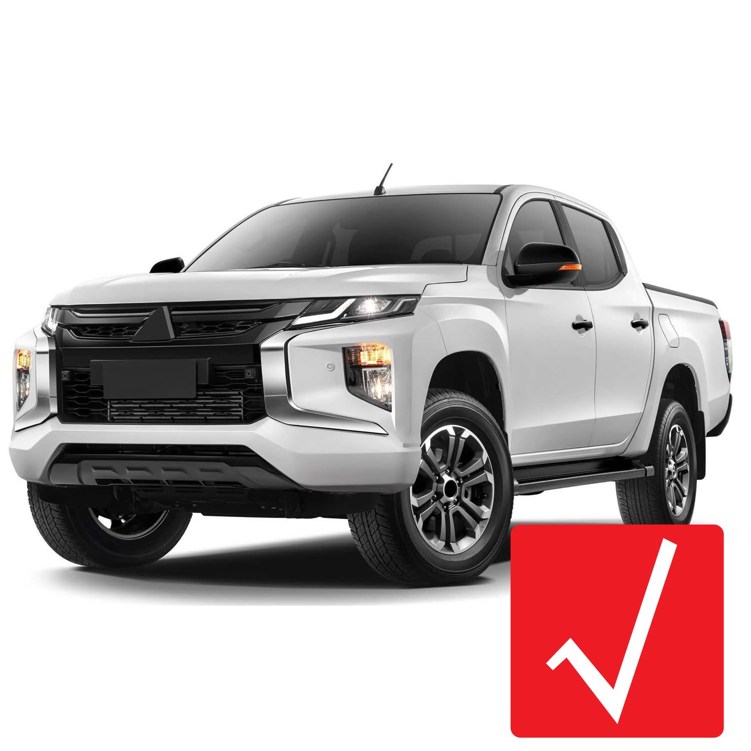 ITrims Car Sequential Dynamic Turn Signal Lights for Mitsubishi Triton L200 2019-2024 2025 Side Mirror Turn Signal Lights Indicator Blinker Lamp LED Accessories Replacement Smoked Black 2Pcs