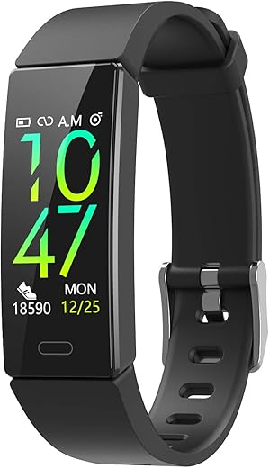 ZURURU Fitness Tracker with Blood Pressure Heart Rate Sleep Health Monitor for Men and Women, Upgraded Waterproof Activity Tracker Watch, Step Calorie Counter Pedometer Black