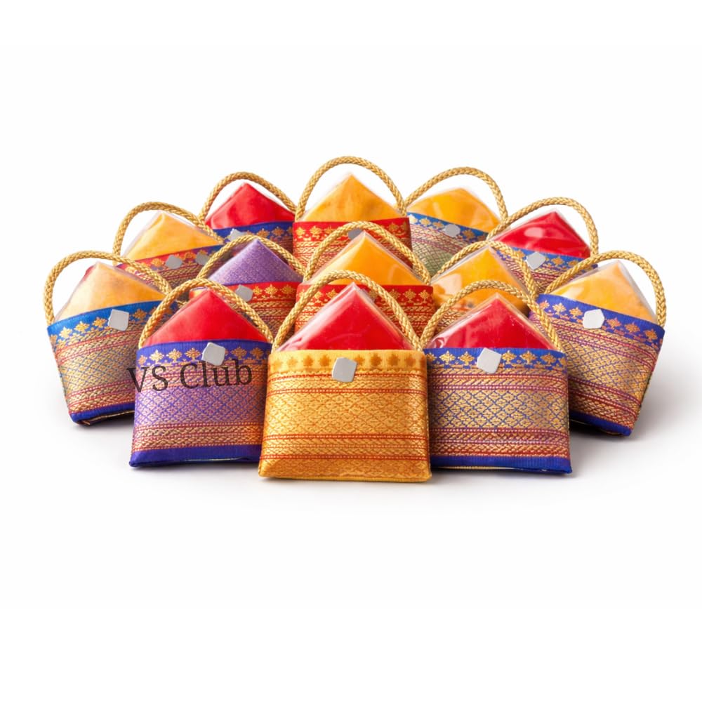 VS Club Haldi Kumkum Return Gifts Potli Bags | Pasupu Thamboolam Pouches for Wedding & Pooja | Silk Cloth Haldi Kumkum Potli Bags for Makar Sankranti & Festive Gifting | Traditional Return Gift Bags for Women (20 PIECE)-image-33
