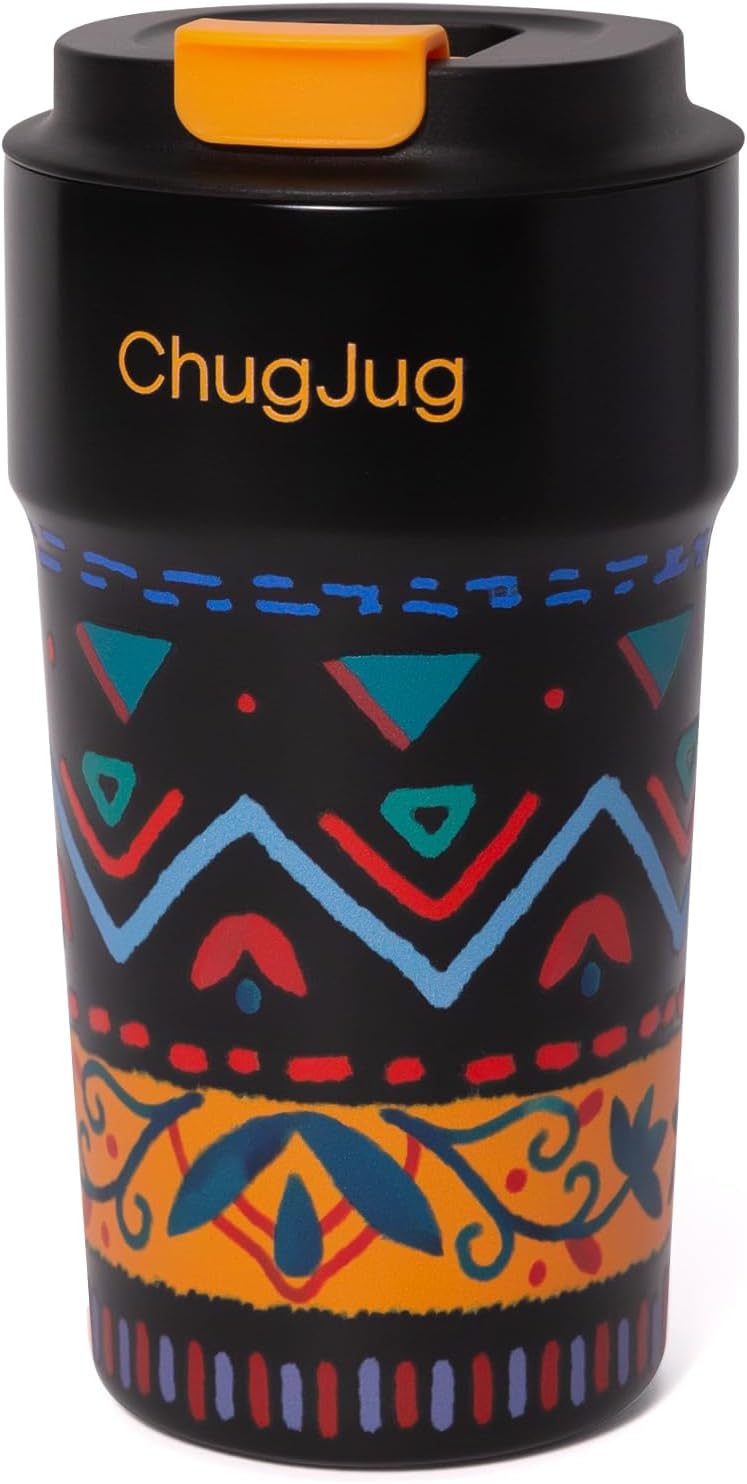 16 oz Travel Coffee Mug with Ceramic Coating, Leak-Proof Vacuum Insulated Coffee Tumbler with Lid, Double Wall Stainless Steel Travel Cup, Reusable To Go Mug for Hot& Cold Drinks (Gypsy Wool)