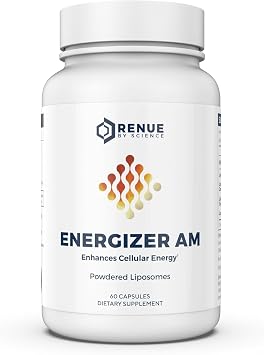 Renue By Science Energizer AM | Liposomal Resveratrol Hesperidin & Green Tea Supplement | 60 كبسولة مع Trans Resveratrol 65 مجم Hesperidin 150 مجم مستخلص الشاي الأخضر 35 مجم - غير معدل وراثيًا | مصنوع في الولايات المتحدة الأمريكية