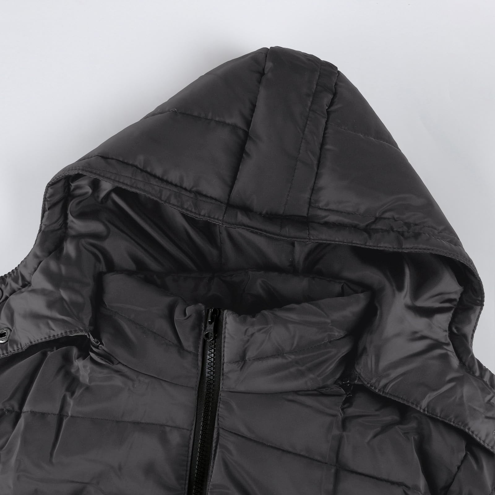 Steppjacke Damen Lang mit Kapuze Wintermantel Frauen Übergangsjacke Warm Steppmantel Winter Puffer Jacke mit Taschen Daunenjacke Elegant Winterjacke Gefüttert Longjacke Übergang Damenmantel