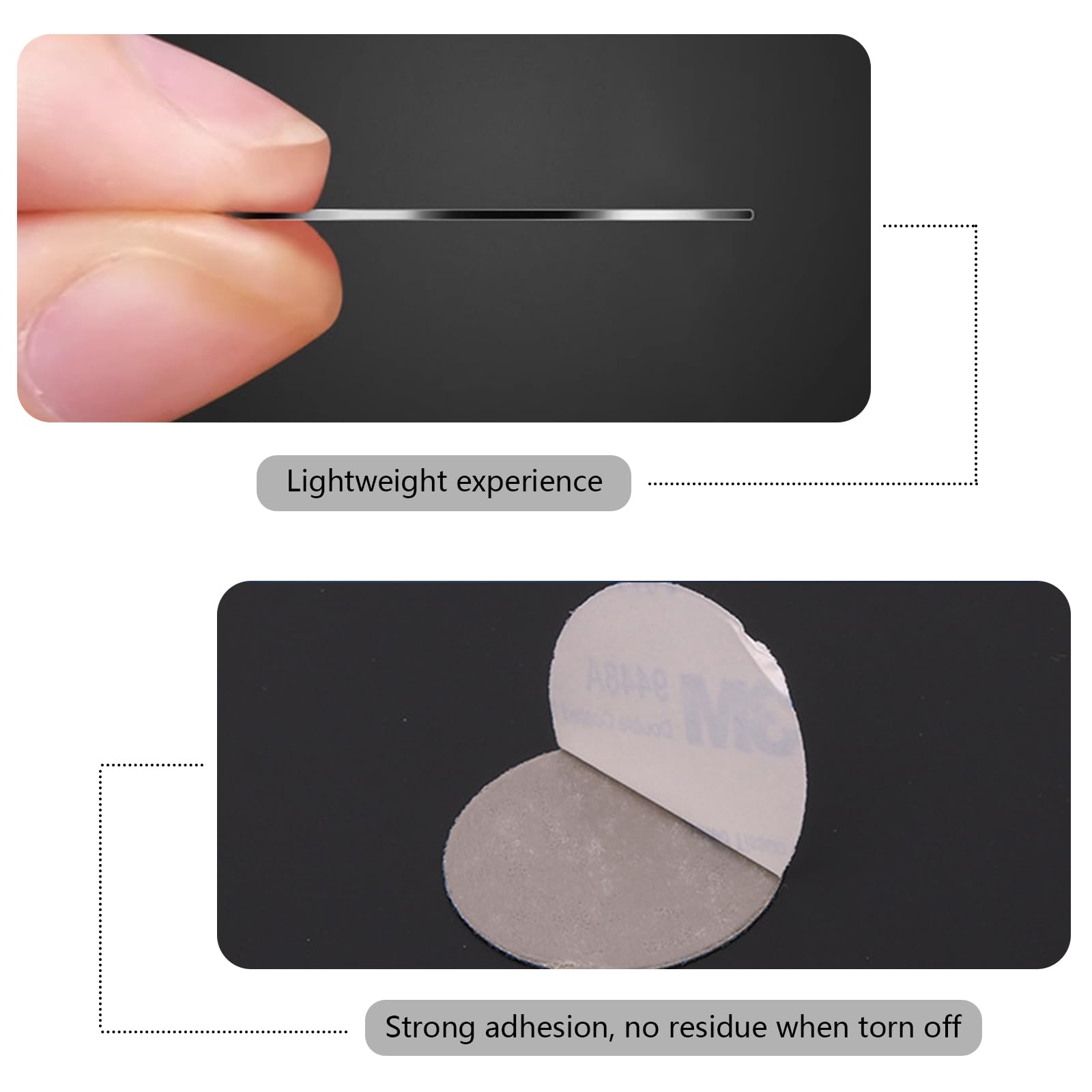 PYJLBX Magnettafel Pinnwand Magnetisch Magnetwand Magnetleiste Selbstklebend Memoboard, Klein Edelstahl Magnettafel Küche Metallband Magnettafeln mit 10 Schwarz Magnete für Büro Küche Fotowand,4 Stück