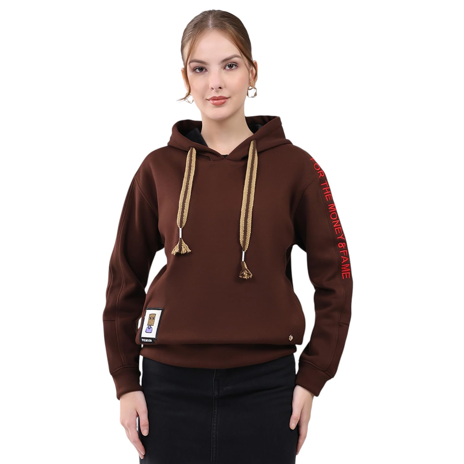 monte carlo Women Regular Fit Printed Hooded Neck Side Pocket Pull On Full Sleeve Winter Sweatshirt|Warm and Comfortable Sweatshirt | Winter wear Sweatshirt for Women's (Pack of 1)-picture-42
