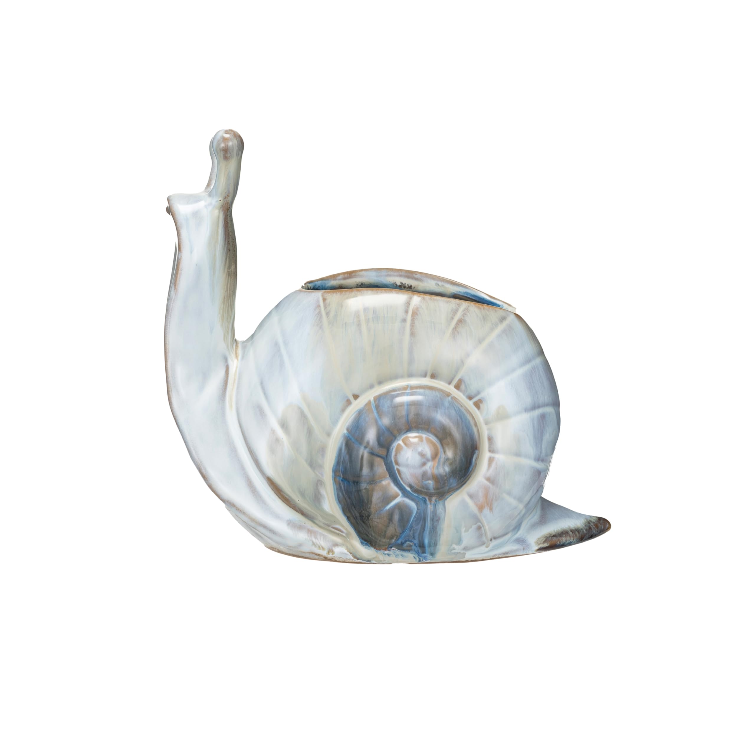 Creative Co-Op Stoneware Snail Vase/Planter with Reactive Glaze, Multicolor