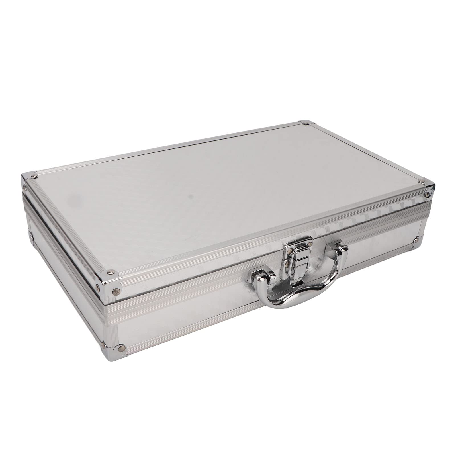 Equipment Case, Aluminum Storage Box Metal Case, Aluminum Case Large Capacity Angle Wrapped Collision Resistant with Handle for Paintbrushes for Travel Use