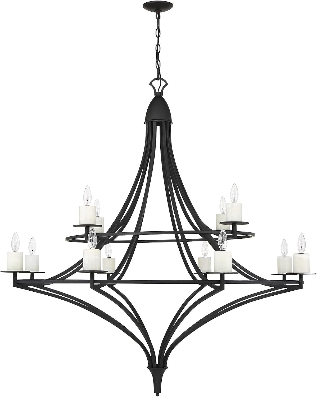 Savoy House 1-1672-12-89 Director Traditional Chandelier, 12-Light 720 Total Watts, 50" H x 50" W, Matte Black