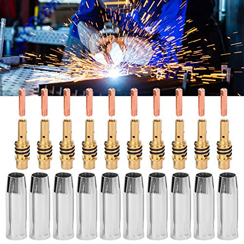 Nozzles 10pcs MIG Welding Gun Kit, Welding Gun Protection Nozzles & 10pcs Contact Tips & 10pcs Nozzle