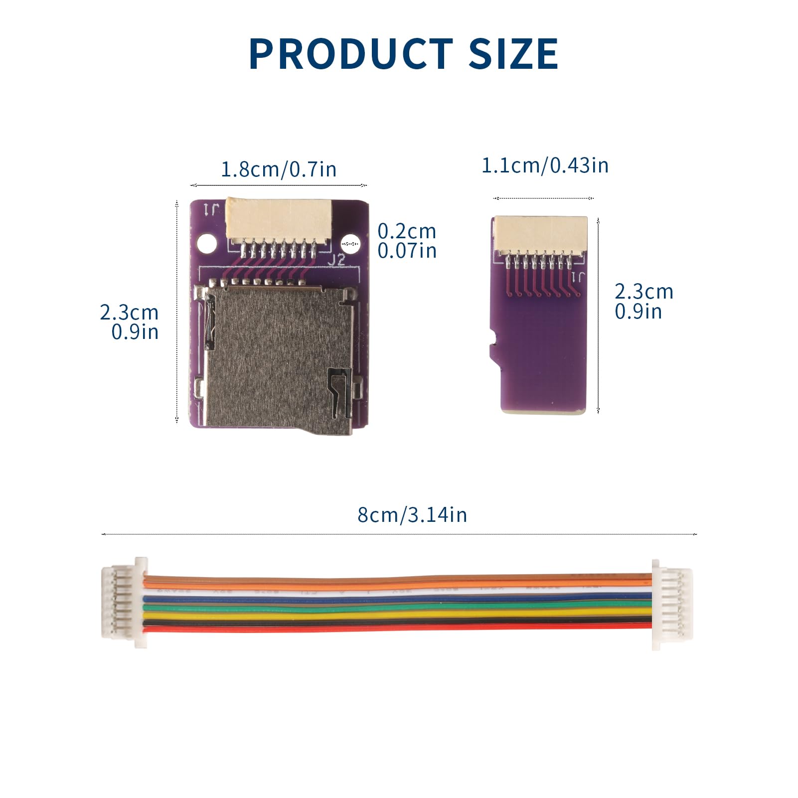 PinQiongZhe Micro SD to Micro SD Card Extension Cable Adapter for 3D Printers, Raspberry Pi, Car Navigation, Surveillance, Computers, etc. PVC Flexible Extension Cable (3.1in/8cm)
