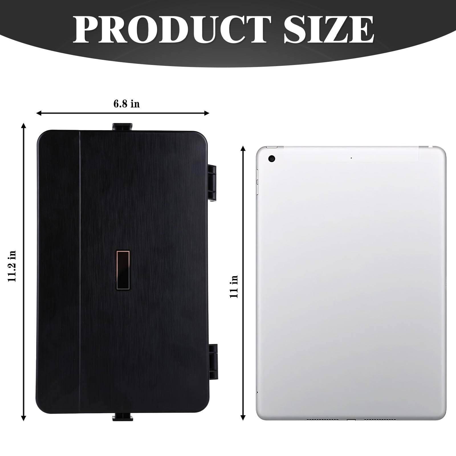 Car Seat Tray, Car Back Seat Organizer, Car Food Tray Table for Eating, Backseat Cup Holder, Headrest Food Tray for Car, Multifunctional Adjustable Travel Tray wirh Tissue Box