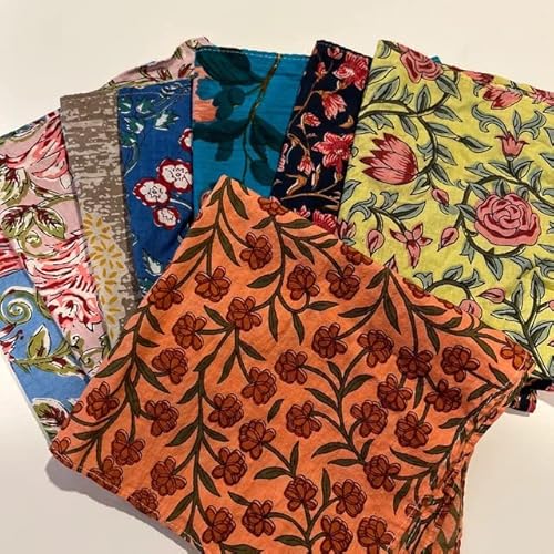 Klavate GEGIZUN 10 Pc Mix Lot Napkin Hand Block Print Napkin 100% Cotton Napkin Handmade 16X16 Inch Jaipuri Printed Dining Table Cloth thumb #8