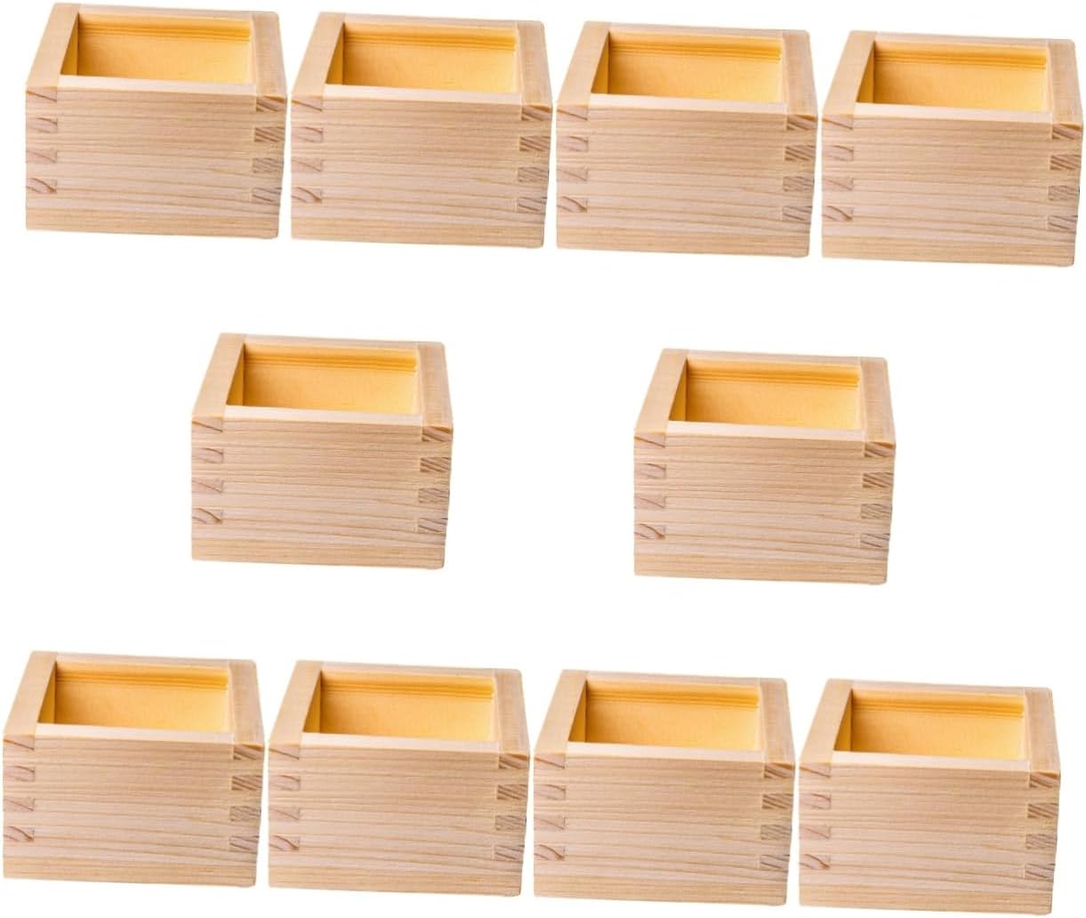 Mikinona 10pcs Japanese Sake Cup Box Sushi Restaurant Cake Holder Traditional Supplies