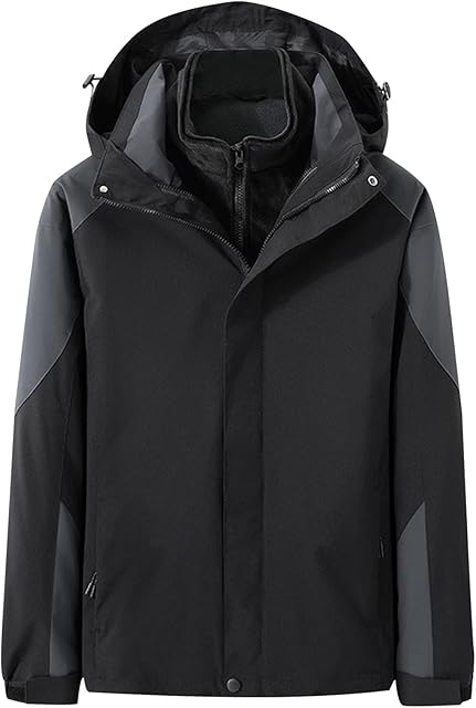 Szshaoye Winter Jackets for Men Sale Clearance Parka Jacket Mens Outdoor Waterproof Jacket Lightweight Softshell Rain Coat Climbing Hiking Clothes