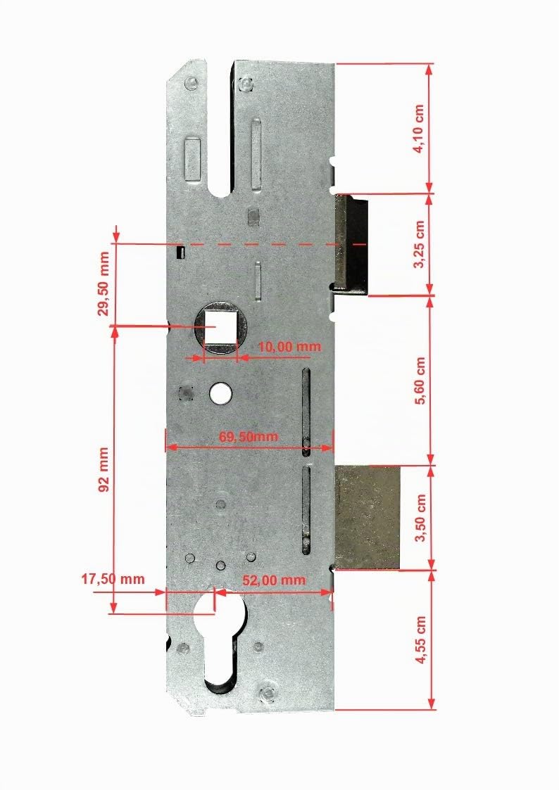 KFV Reparatur Schlosskasten Hauptschloss AS 8250 Dornmaß: 55mm (52mm) / Entfernung: 92mm, incl. SN-TEC® Montagematerial zum Schrauben und Nieten & SN-TEC® Montageanleitung