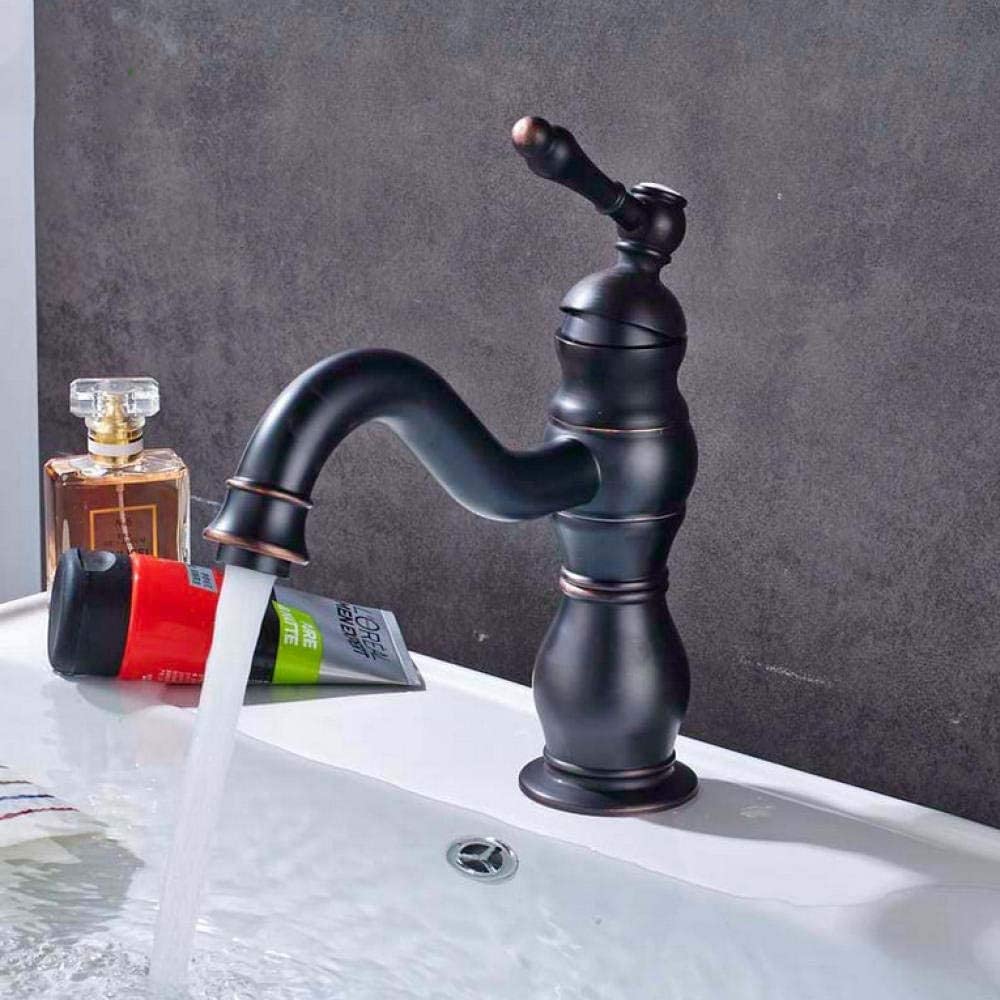Robinet salle de bains d'eau chaude et froide avec bec col de cygne pivotant chic
