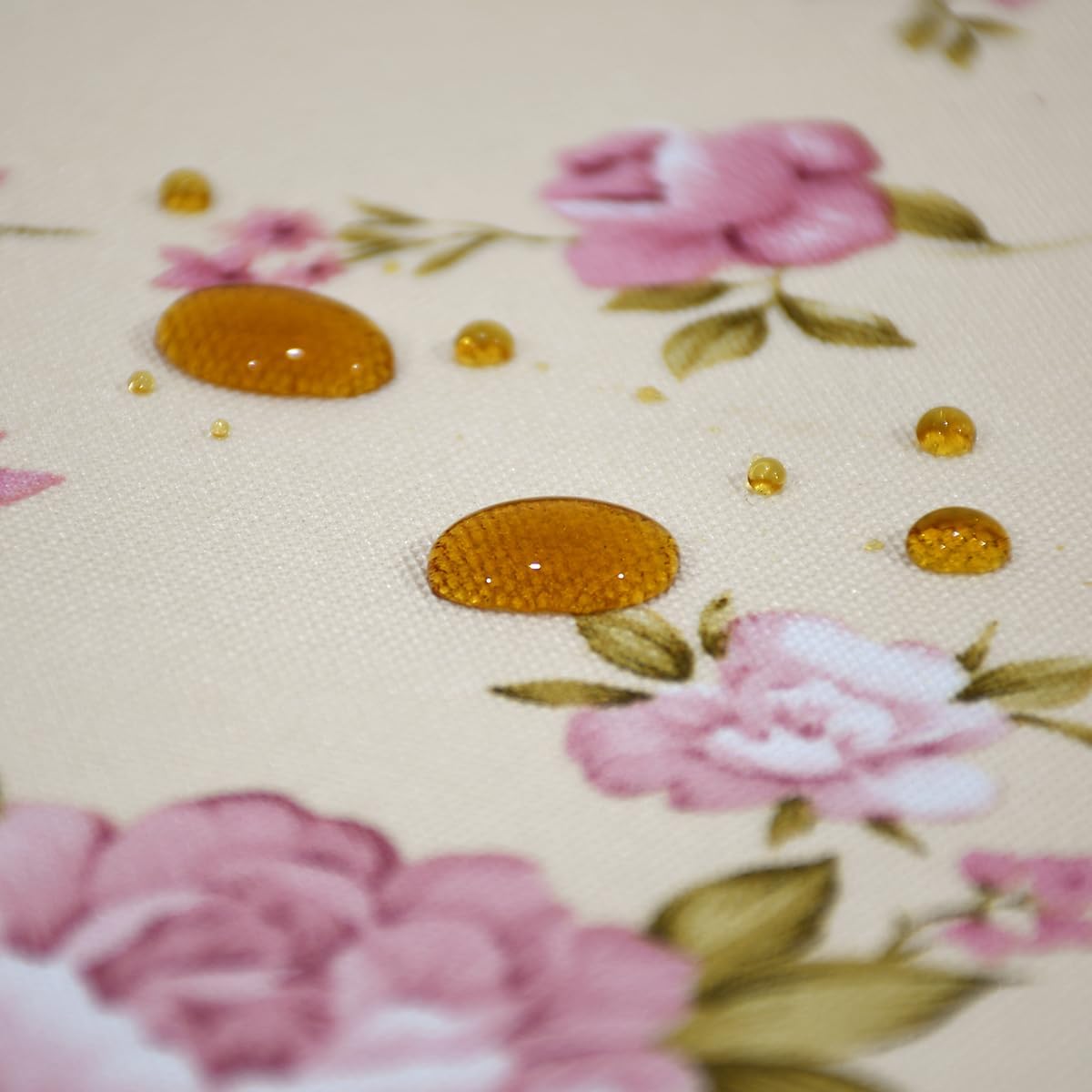 Floral Print Rectangle Tablecloth 60 x 84 Inch Stain Resistant and Waterproof Wine Table Cover for Kitchen Dining Indoor Outdoor Buffet Tabletop Decoration (Beige Background & Mauve Flowers)