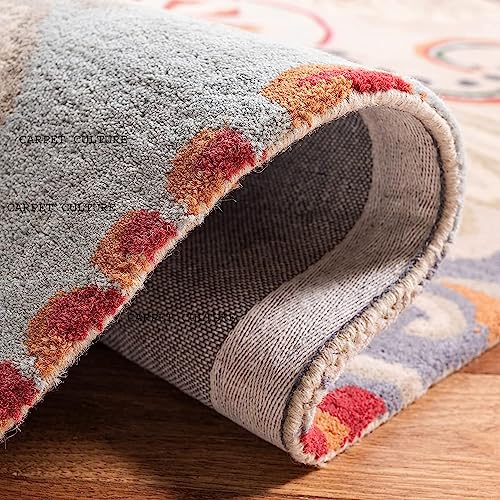 Image of Carpet Mahal Handmade Handwoven Tufted Made of 100% Soft Blended Wool Export Quality Carpets with 1 Inch Thickness (5x8 Feet) Color Multi
