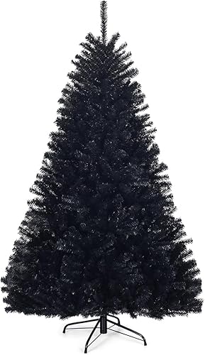 DORTALA Árbol de Navidad artificial, árbol de Navidad de 6 pies con 1036 puntas de rama, agujas de PVC, soporte de metal plegable, decoración