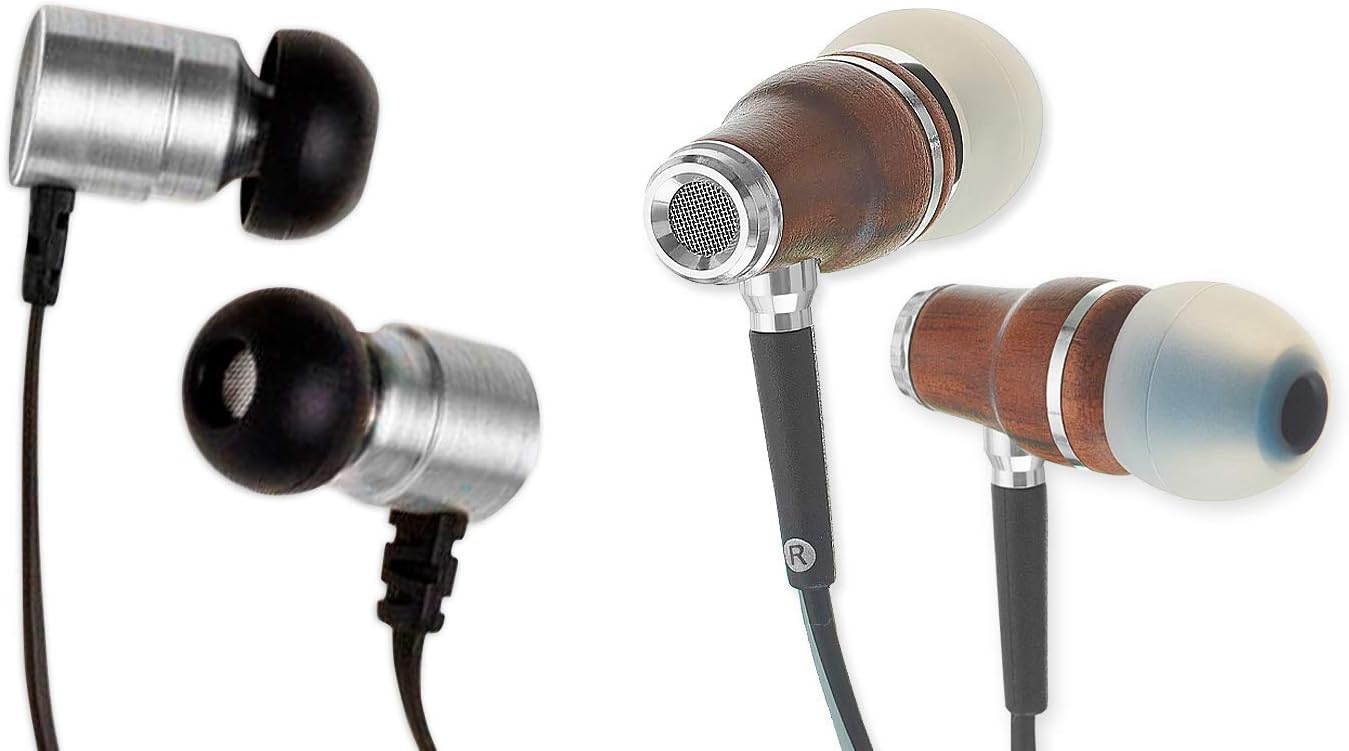 Symphonized on NRG 3.0 Wood Earbuds Wired, in Ear Headphones and MTL Earbuds Dual Driver Heavy Bass Premium in-Ear Noise-isolating Headphones