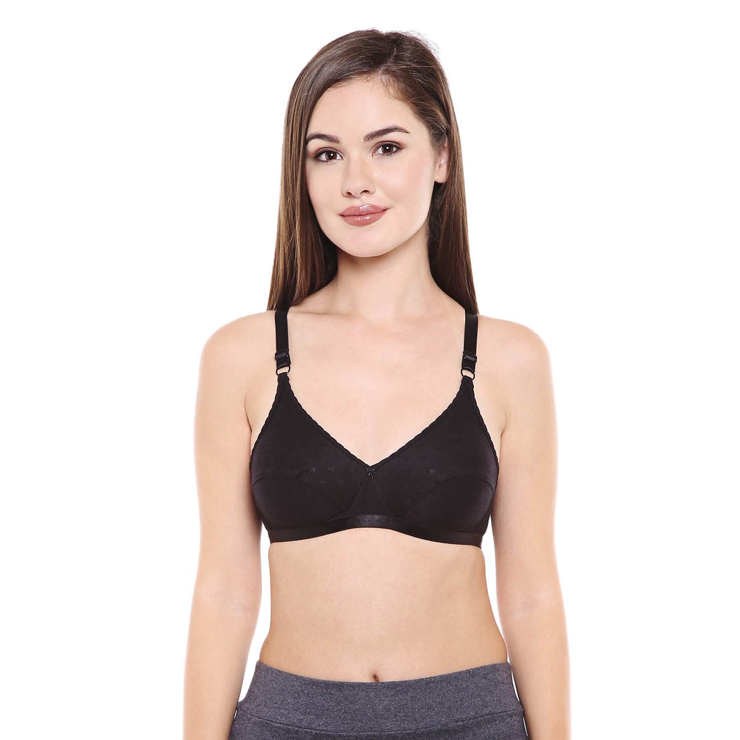 bodycare Women Cotton Non-Wired Black Regular Bra (Pack of 1)_34B-picture-24