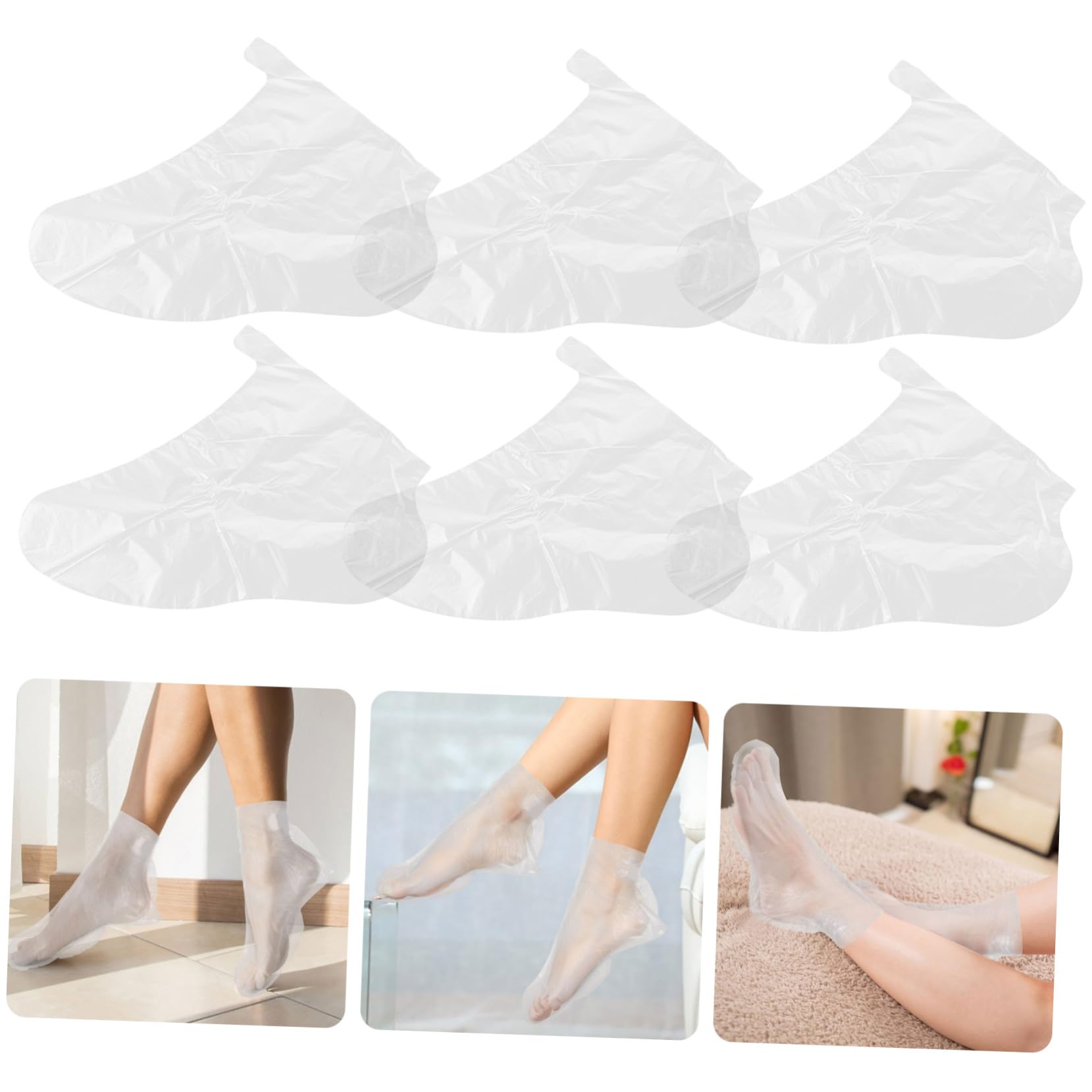 Couvre-pieds Longs Tubes Transparents Lot de 1000 en Plastique Pe Jetables Résistants aux Odeurs pour Soins Hydratants des Pieds Protection pour Pédicure et Spa