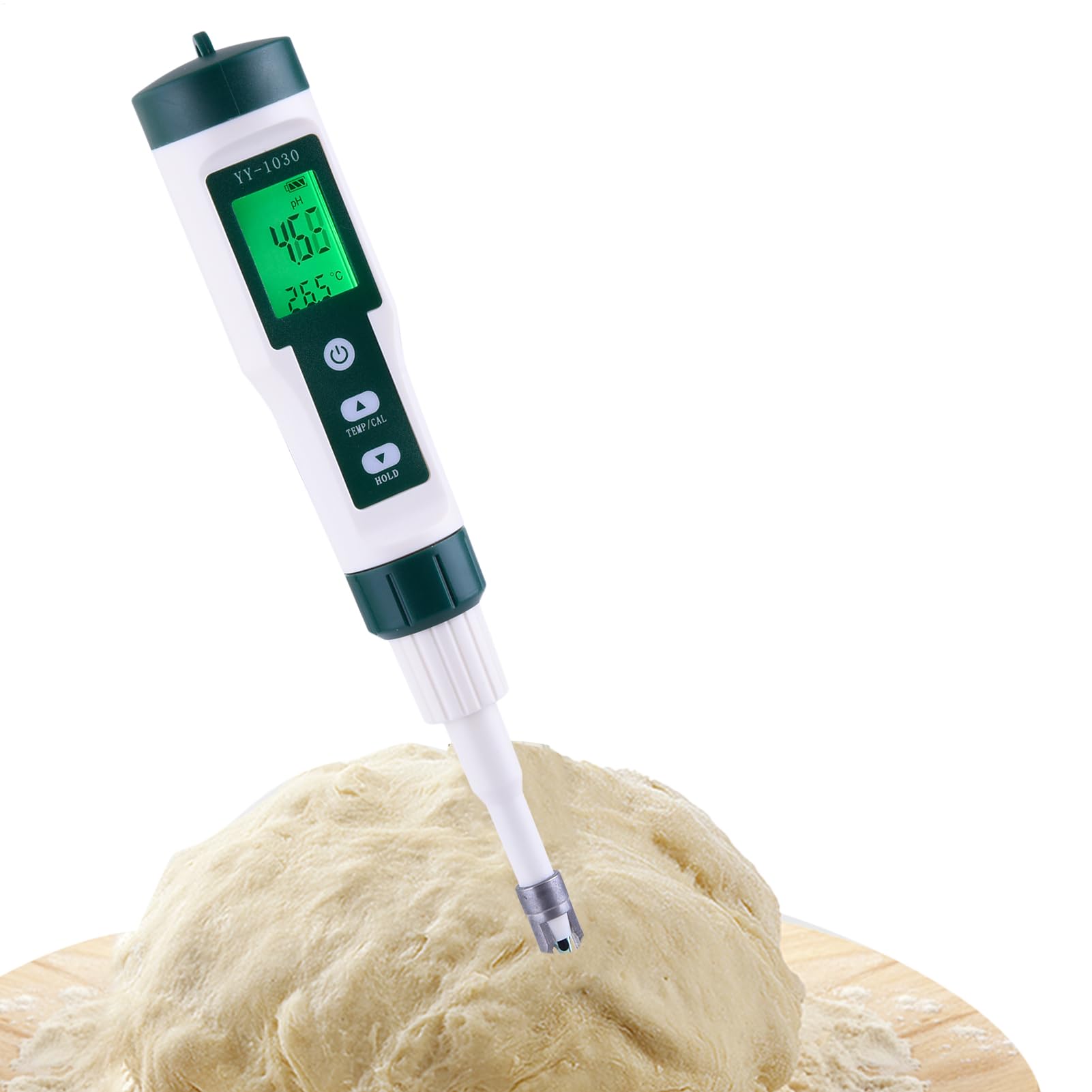 PHMETRO alimentare digitale - Misuratore di pH ad alta precisione per alimenti, tester da cucina portatile | Strumento di analisi del pH per acqua, carne, formaggio, lievito naturale, co