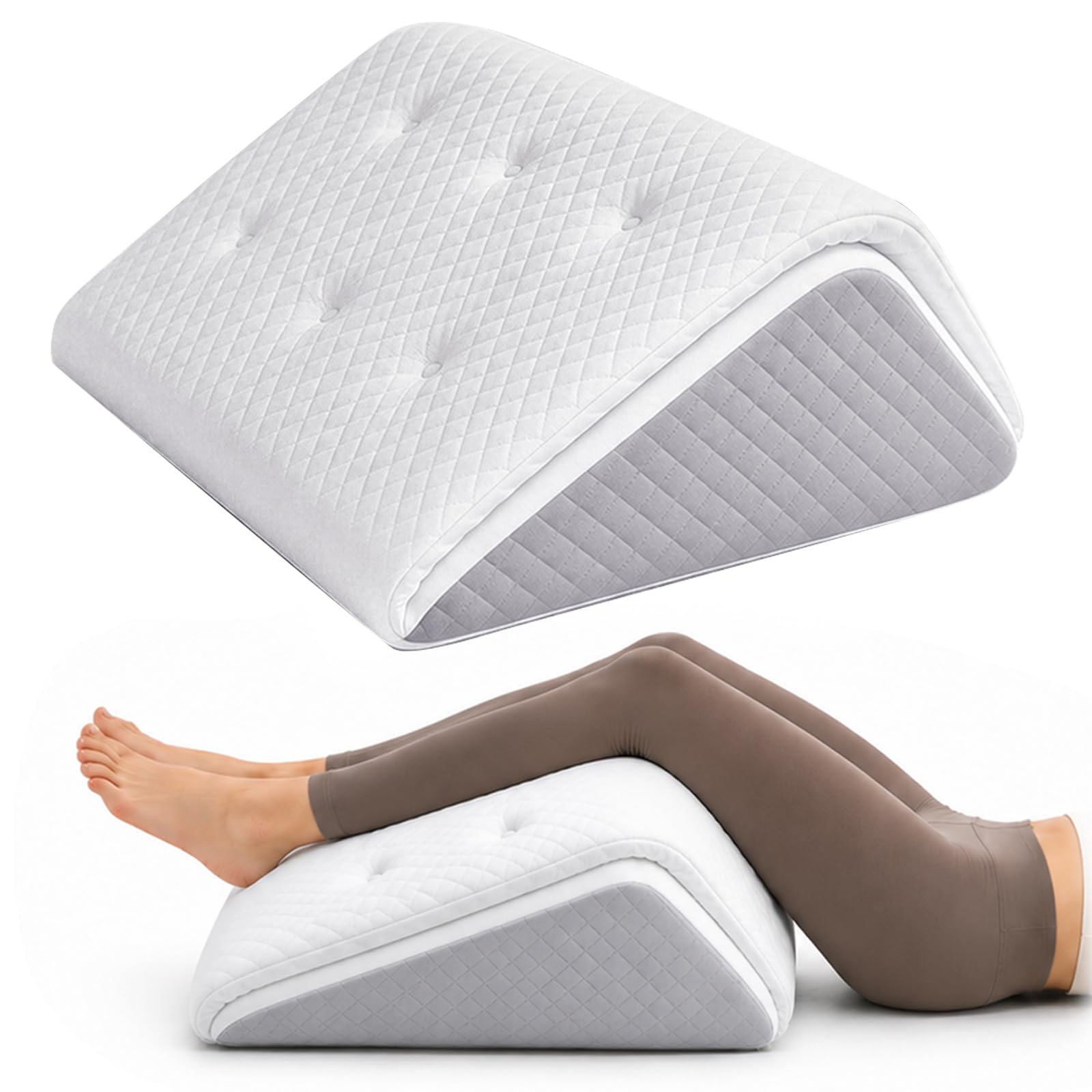 Almohada para Piernas, Cuña Elevar Piernas para Mejorar la Circulación, Cojín Ergonómico y Ortopédico de Elevación para Descanso y Dormir, Almohada para Las Venas