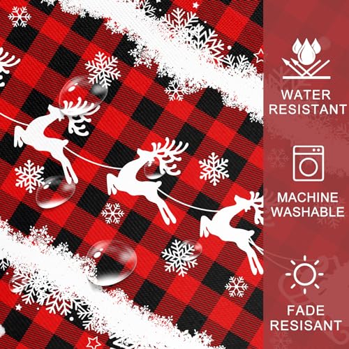Christmas Tablecloth 60x84 Inches for Rectangle Tables - Red Buffalo Plaid Christmas Decor for Table - Water Resistant Xmas Table Cloth, Party Decorations for Kitchen, Home – Image 6