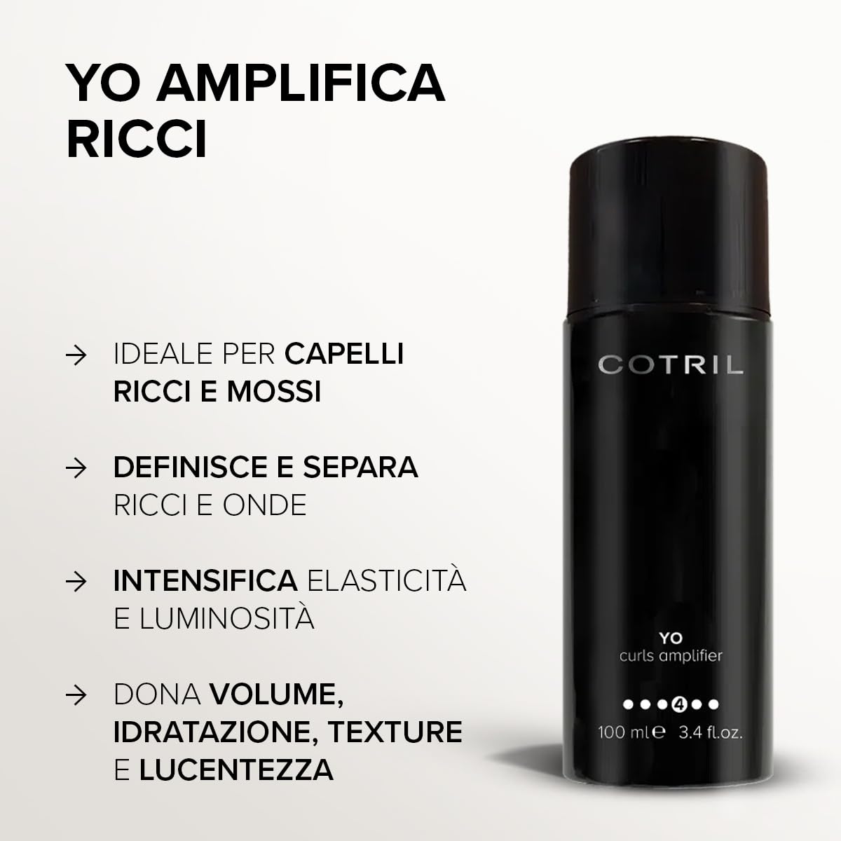 Cotril Yo Curls Amplifier - Crema Per Capelli Ricci, Crema Amplificatrice e Modellante Leave-In, Definisce e Separa Ricci e Onde, Dona Volume, Texture e Lucentezza, Con Olio di Jojoba, 100ml