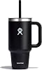 Hydro Flask - Travel Tumbler 946 ml 32 oz with Closable Press-In Straw Lid - Stainless Steel - Double Wall Vacuum Insulated - Splash resistant lid - Black