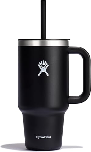 Miniatura 65 de Hydro Flask - Vaso de viaje con asa, tapa y pajilla, acero inoxidable térmico, 32 onzas, color azul
