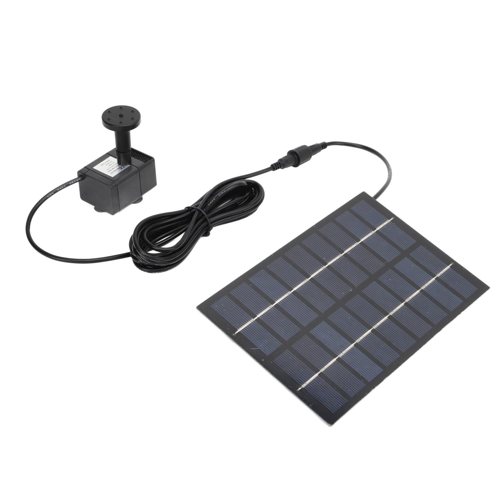 Fontanna Solarna, Zewnętrzna Solarna Pompa Wodna 1,8 W, łatwa W Montażu Fontanna Solarna z Panelem, 4 Dyszami i siatką filtracyjną zapobiegającą Zatykaniu do Kąpieli Ptaków, Stawów