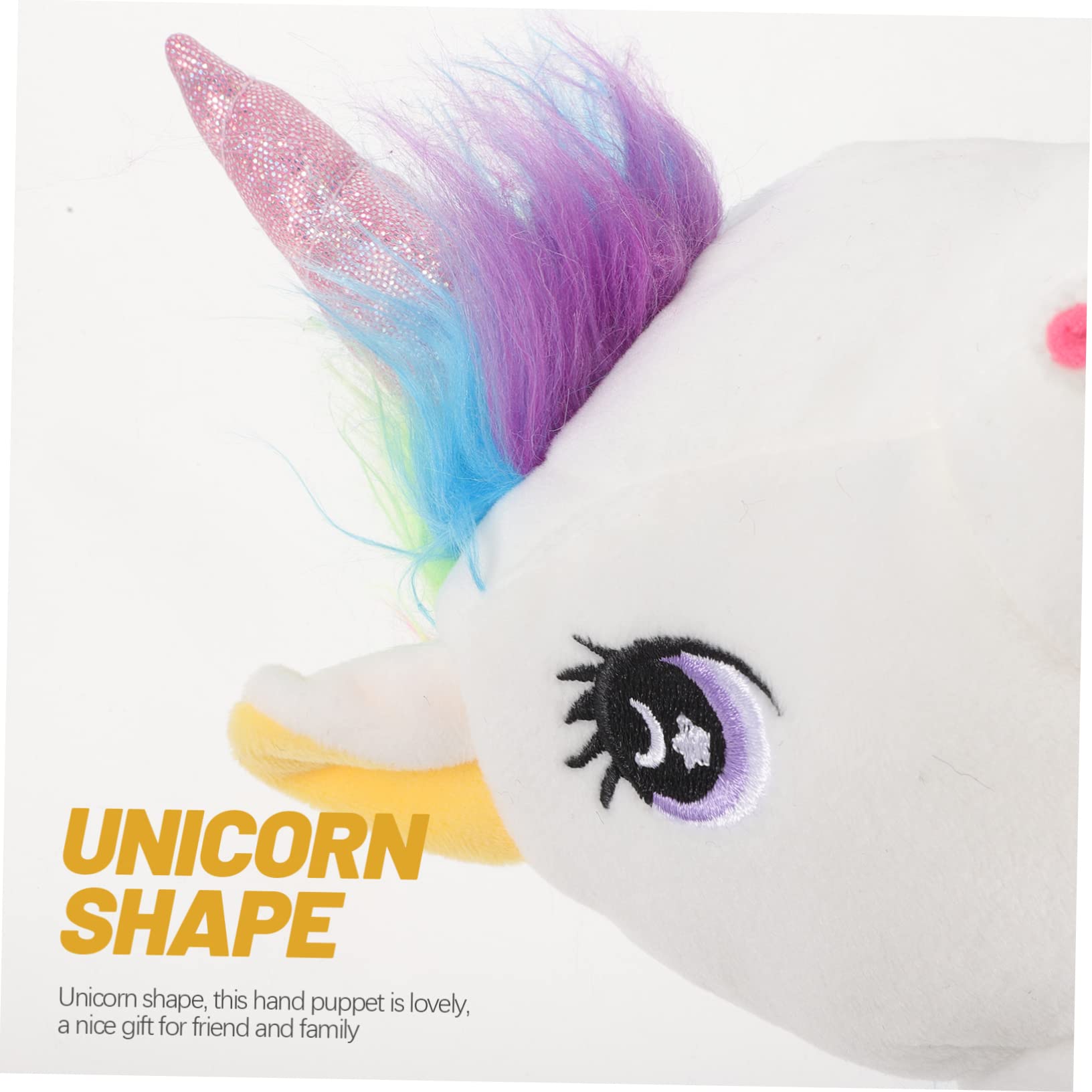 Marioneta de Mano de Unicornio para Niños, Felpa Suave y Algodón PP, Buena Elasticidad y Larga Durabilidad, Adecuado para Contar Historias Educativas
