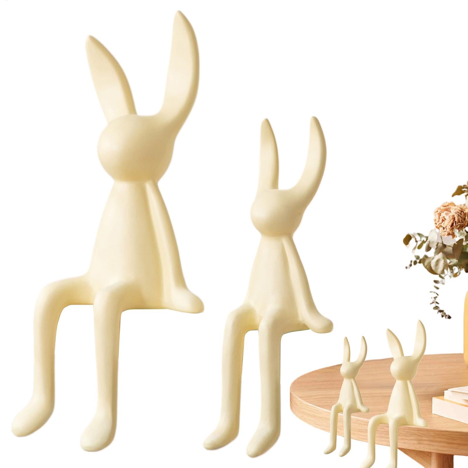 Décoration de Pâques pour table : figurine de lapin assis en céramique TABLITOP