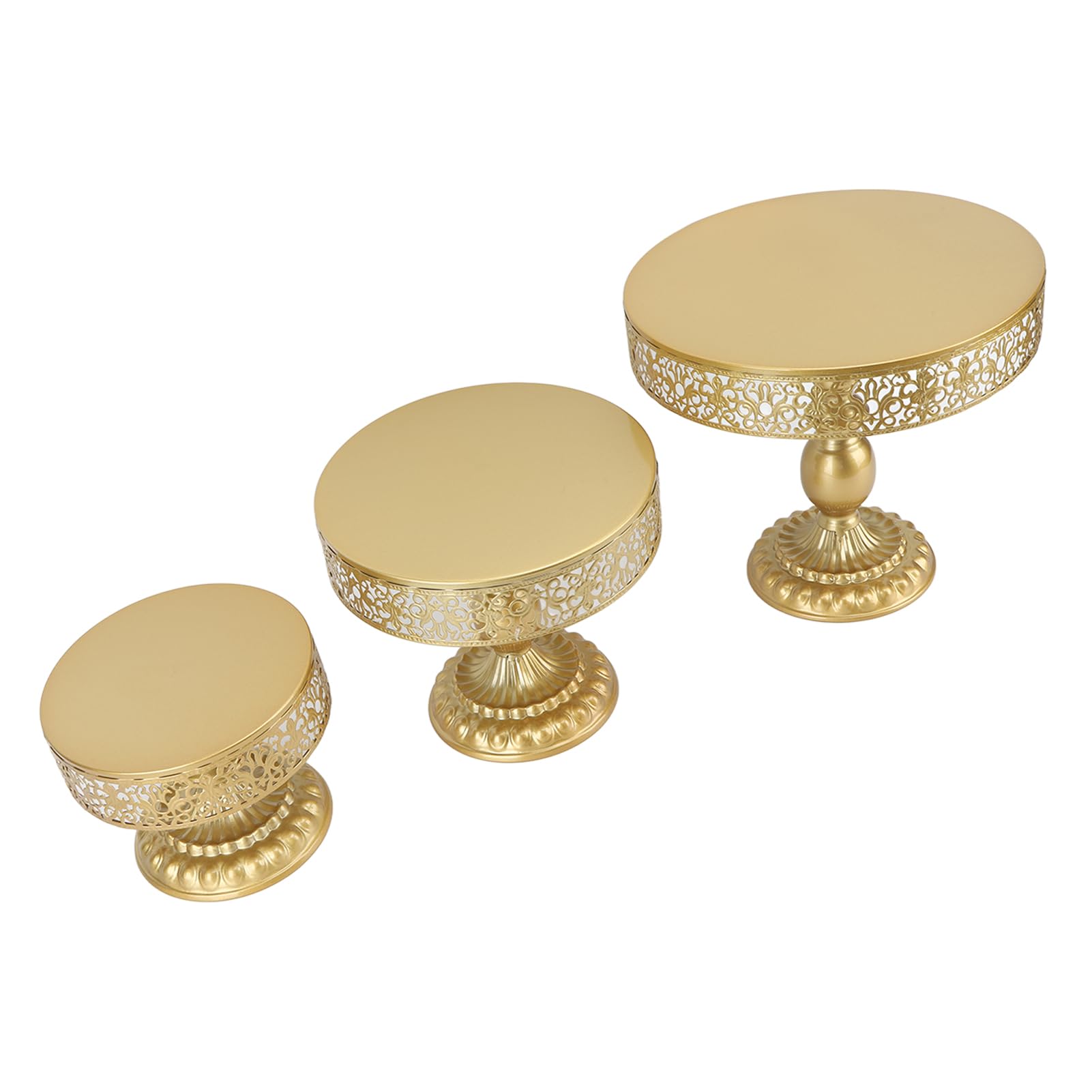Set di 3 Alzate per Cupcake, Portabiscotti in Metallo per Torte Buffet Porta Caramelle Cupcake Dessert Vassoi da Portata per Casa Vacanze Compleanno Natale Matrimonio