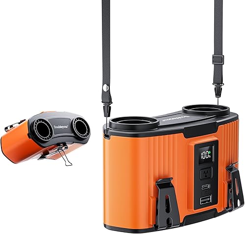 Miniatura 10 de Ventilador de cintura personal de 10000 mAh, clip recargable por USB para trabajar, 10 velocidades y enfriamiento 40H y prevención de golpes de