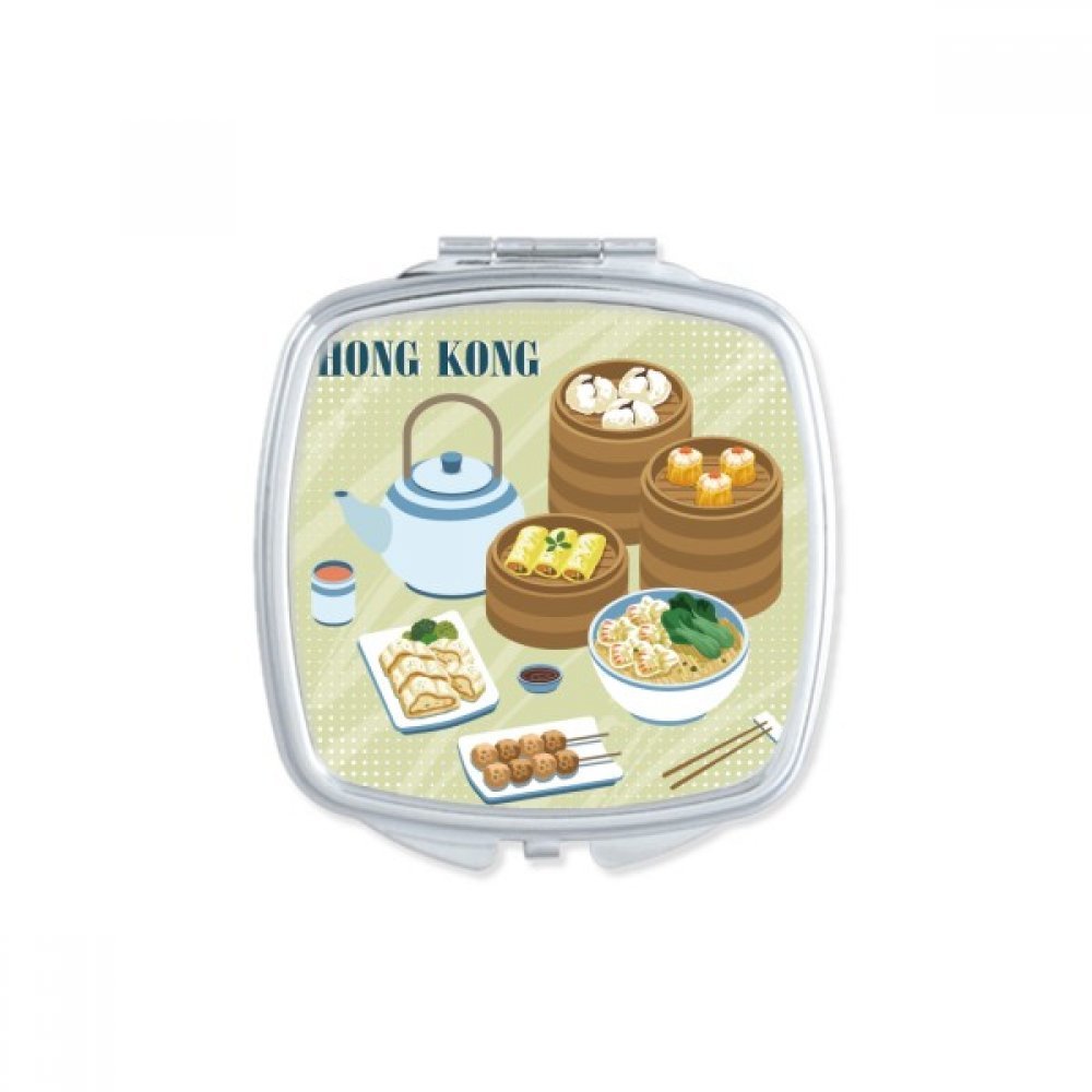 Miroir de poche Hong Kong mignon cadeau portable multicolore et carré pour amoureuse de voyage