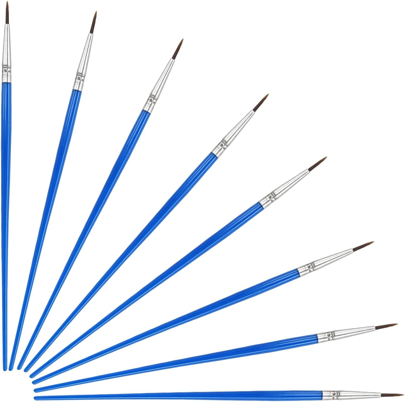 BOROLA 8PCS Acrylic Oil Watercolor Round Pointed Tip Painting Set, Nylon Paintbrush Small Brush Bulk, Suitable for Art Painting, Craft, Detail Face Painting for Adults, Artists, Hobby Painters