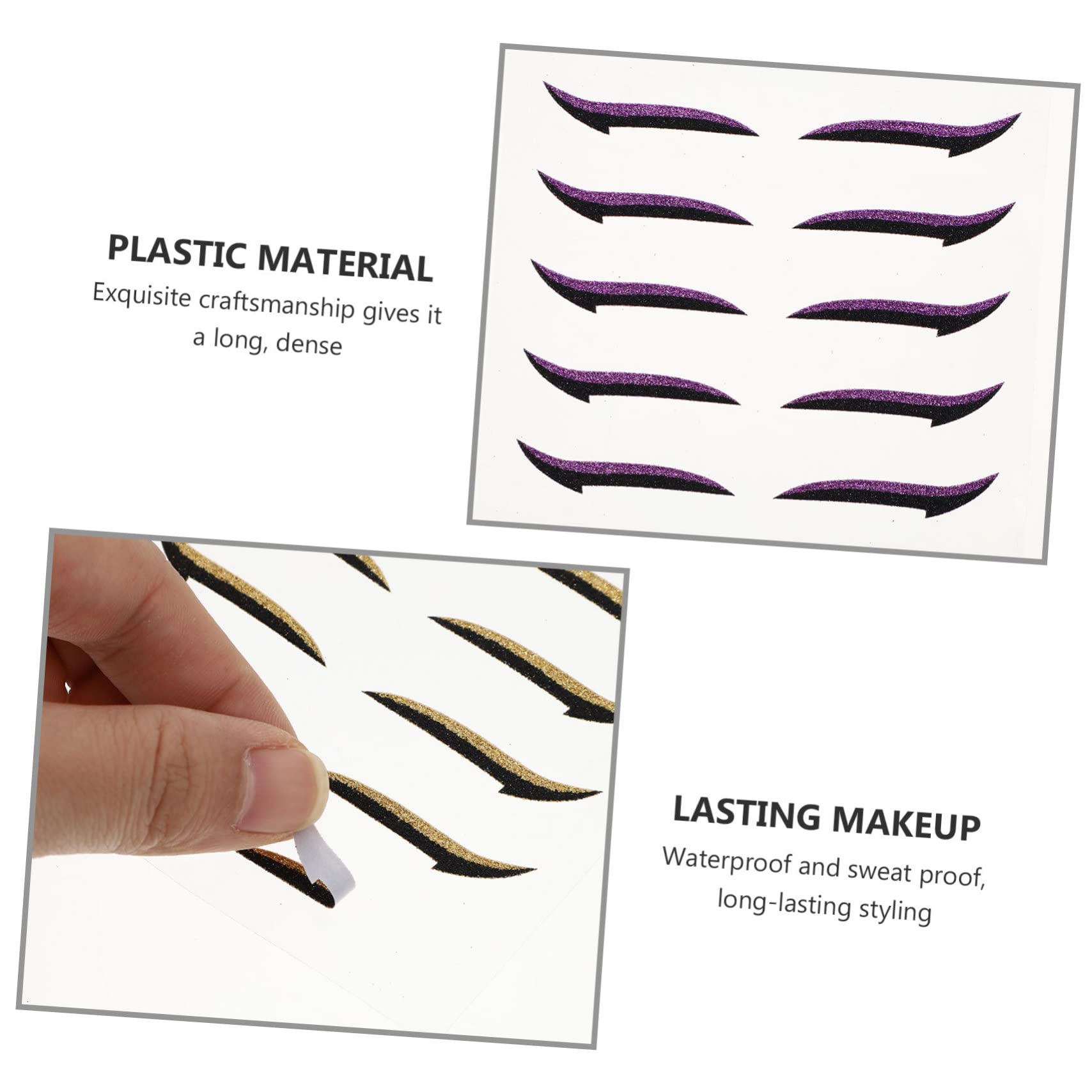 Beaupretty 120 Pares Delineador de ojos cinta adhesiva para párpados delineador instantáneo pegatinas etiqueta engomada de la piel del ojo tiras de doble párpado apliques herramienta
