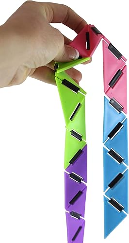 Miniatura 6 de Juego de 2 triángulos infinitos – Juguete mágico plegable sin fin – Voltear una y otra vez – Doblar y doblar formas locas rompecabezas – Añadir la