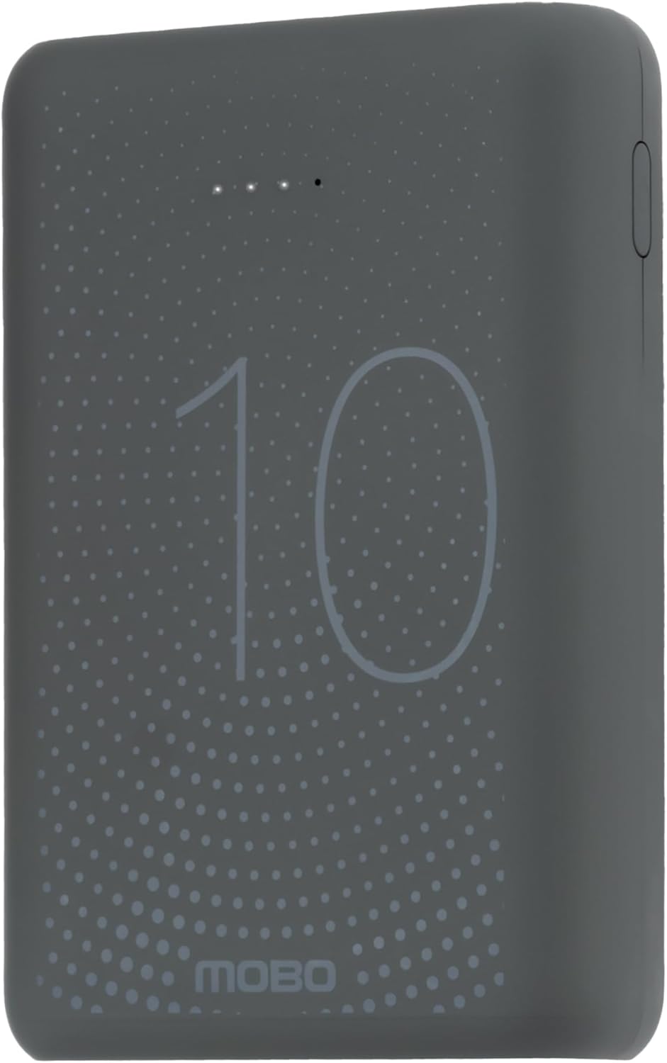 Į viršų view of Mobo Power Bank showing '10' and 'MOBO' logos with LED indicators