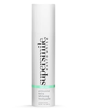 Supersmile Extra White Whitening Toothpaste, Pump Toothpaste, 7 oz, Triple Mint with Calprox and Fluoride, Visibly Whiter Teeth, 96% No Sensitivity, Low Abrasion at RDA 15.6, Enamel Safe