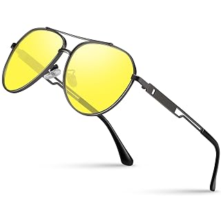 Nachtsichtbrille-Anti-Glare-HD-Nachtsichtbrille zum Fahren-Al-Mg-Metallrahmen-polarisierte Gläser-Blendfreie Nachtfahrbrille für Männer und Frauen-Stilvoll für Autofahren, Angeln, Skifahren - Amazon product rated Grade A
